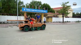 Известный вьетнамский плотник воссоздал рабочую модель EBR 105 из World of Tanks в дереве
