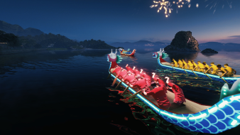 Новый вечерний ангар для события «Гонка драконьих лодок» на китайском кластере World of Tanks