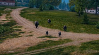 Boars on the map "Outpost" in World of Tanks