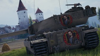 Large decal for the affiliate with the streamer QuickyBaby in World of Tanks