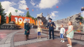 Скриншоты праздничного ангара к 9 мая 2023 Мир танков