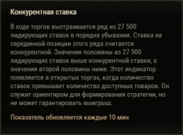 Какую делать ставку при Конкурентной ставке на аукционе в World of Tanks