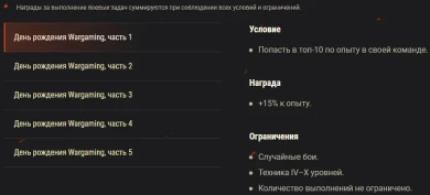 Акция «День рождения Wargaming» 2020 на этих выходных в World of Tanks