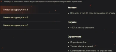 Акция «Боевые выходные». Скидки и бонус на этих выходных в World of Tanks