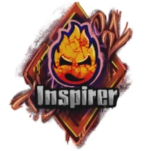 Эмблема, надпись, командир, медаль и большая декаль Inspirer в Битве блогеров 2021 World of Tanks