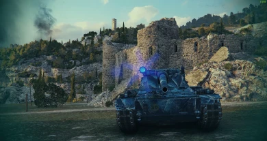 Свечение фонаря с некоторыми 2D-стилями у танка Char Futur 4 в World of Tanks