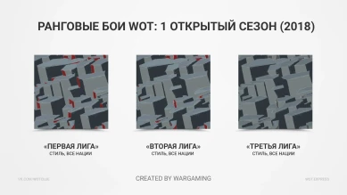 Три стиля в награду за первый открытый сезон ранговых боёв WoT.