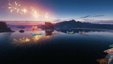 Новый вечерний ангар для события «Гонка драконьих лодок» на китайском кластере World of Tanks