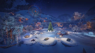 Обновлённый ангар для Новогоднего наступления 2022/2023 в World of Tanks