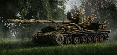 Леший в «Царство теней» — это будет танк Лесной дух (прем-клон СУ-130ПМ со вшитым 3D-стилем). Впервые в RUBY-регионе