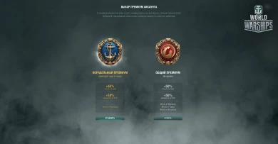Отдельный премиум аккаунт в World of Warships