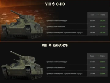 Изменения ТТХ японских танков ветки Type 5 Heavy и Карачуна из обновления 1.40 в Мире танков