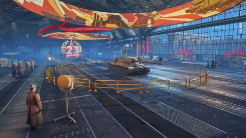 Обновлённый ангар для 23 февраля в Мире танков