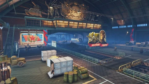 Обновлённый ангар для 23 февраля в Мире танков