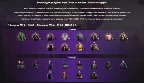 Twitch Drops ко дню рождения World of Tank 2026