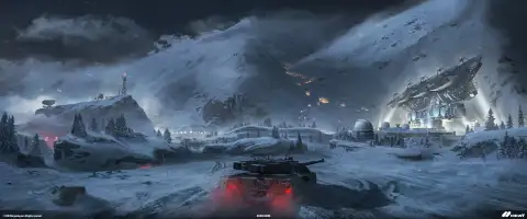 Концепт-арты вышедшей зимней карты «Норд Око» в WoT: HEAT