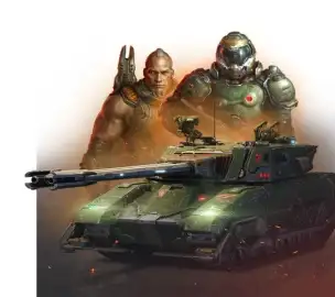Арты, иконки и тематические фоны Боевого пропуска DOOM — World of Tanks